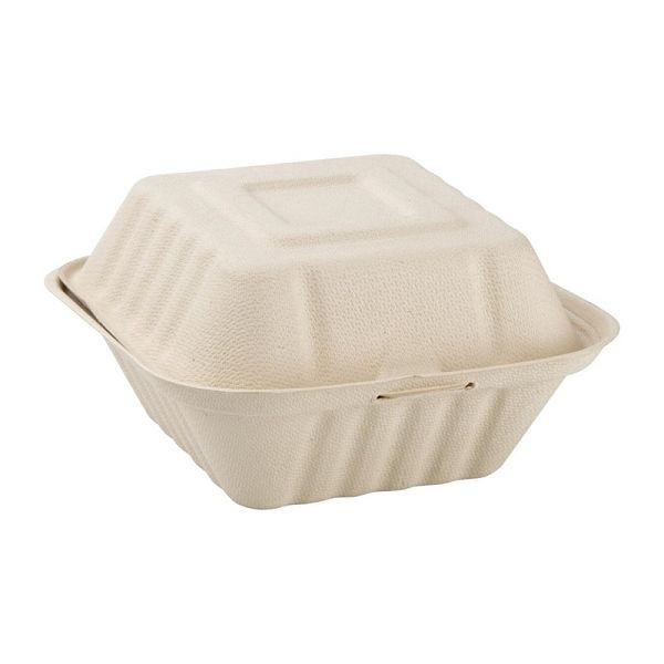 Fiesta Composteerbare Composteerbare Bagasse Burgerboxen 15,2 cm (500 stuks), FC542