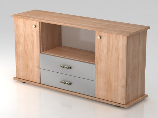 Hammerbacher dressoir 2 deuren, 2 lades, gestreept handvat walnoot/walnoot, 166,1x44,8x84 cm (BxDxH), VSBTS/N/N/SG