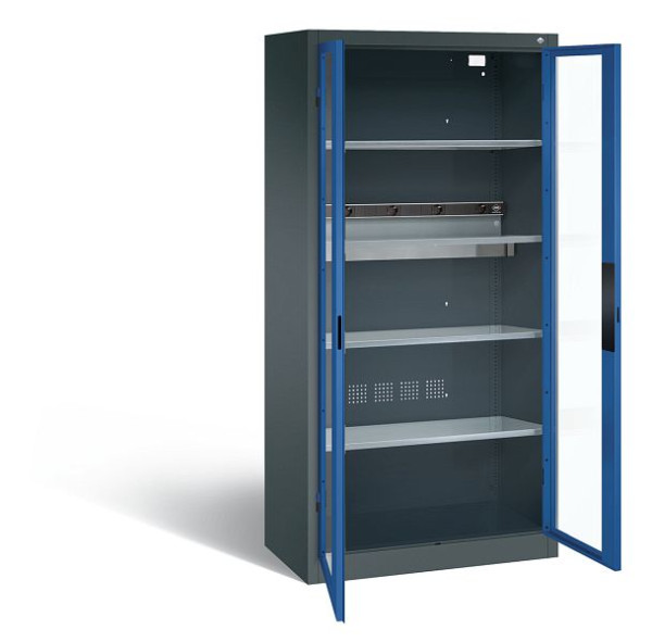 C+P acculaadkast serie 89, H1950xW930xD500mm, kleur: antracietgrijs / gentiaanblauw, verzonken handgreep, 8921-055E1 S10000