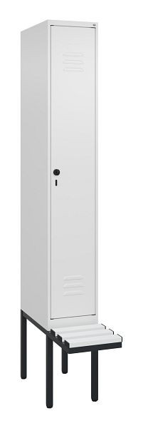 C+P Umkleidespind Classic PLUS, 2120x300x815mm, 9016/9016, Drehriegel, 3 Doppel-Haken, 0800407-10 S10044