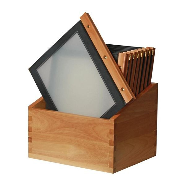 Securit menumappen met houten kist zwart A4, VE: 20 stuks, H759