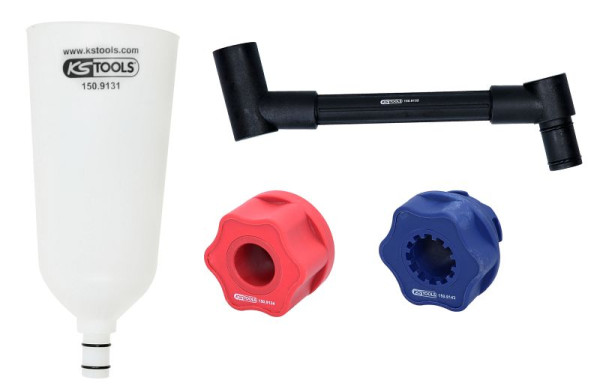 KS Tools olievultrechterset met roterende hoekarm voor VAG, 4-delig, 150.9155