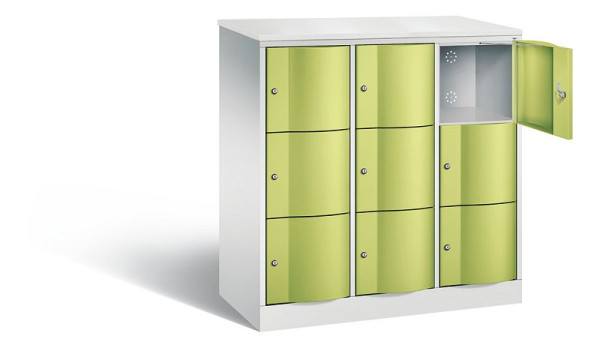 C+P lockerkast Resisto, H1255xB1148xD540mm, kleur: lichtgrijs / virid groen, 8573-372 S10700