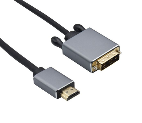 Helos aansluitkabel, HDMI-stekker/DVI-stekker, PREMIUM 4K, 2.0m, zwart, 288691