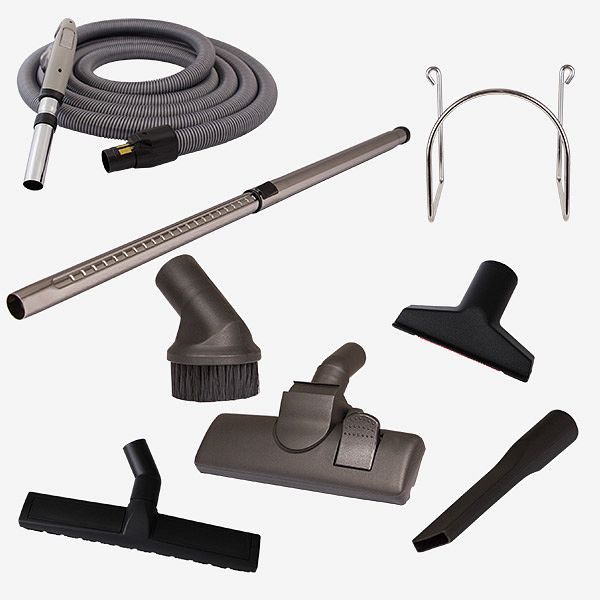 HKW zuigaccessoireset ZWART SYSTEEM (8 stuks) - zuigslang 6 m lang, 3010
