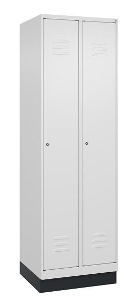 C+P luierkluis Classic PLUS, onderbouw, 2 vakken, 1950x600x500mm, 9016/9016, cilindersloten, 080020-20 S10029