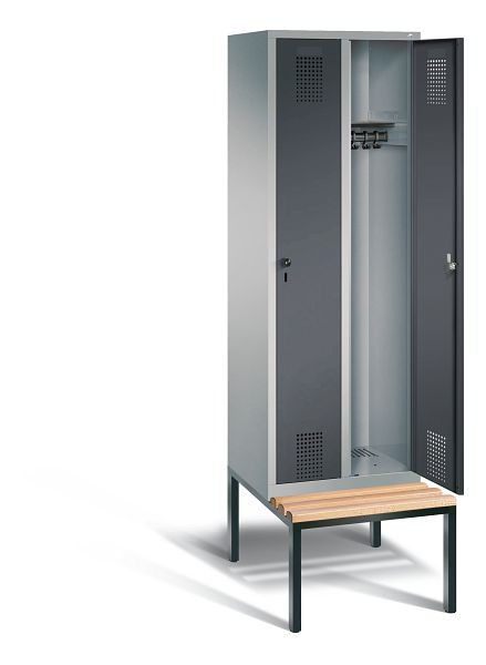 C+P Evolo kleerkast, H2090xW610xD815mm, kleur: wit aluminium / antracietgrijs, 48050-20 S10457