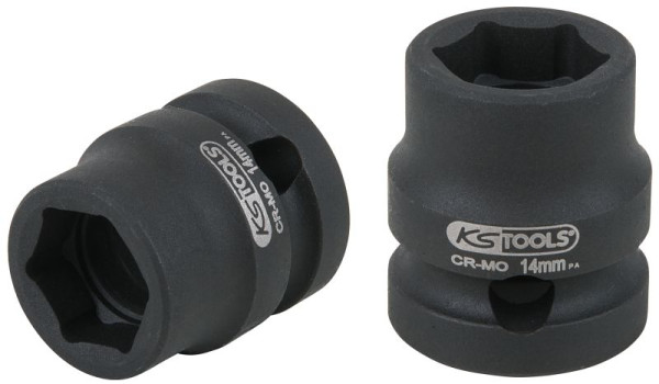 KS Tools Slagdopsleutel-zeskant 1/2", extra kort, 14,0 mm, 515.0061