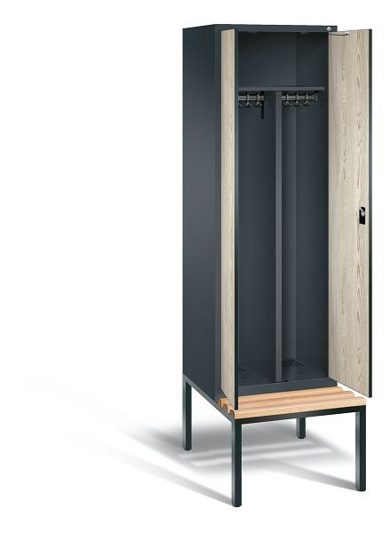 C+P zwart wit kastje Evolo, H2090xB610xD815mm, kleur: antracietgrijs / decor Sen ash, 48052-20 S10337