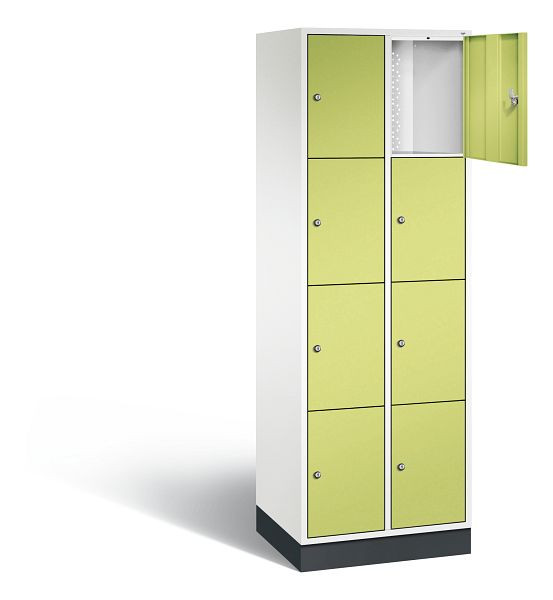 C+P lockerkast Intro, H1950xB620xD490mm, kleur: verkeerswit / virid green, 8470-201 S10180