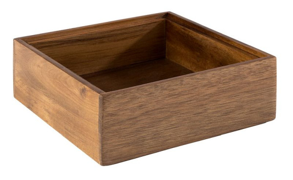 APS houten kist -WOODY-, 15 x 15 cm, hoogte: 5,5 cm, acaciahout, binnenkant: 13 x 13 cm, 11650