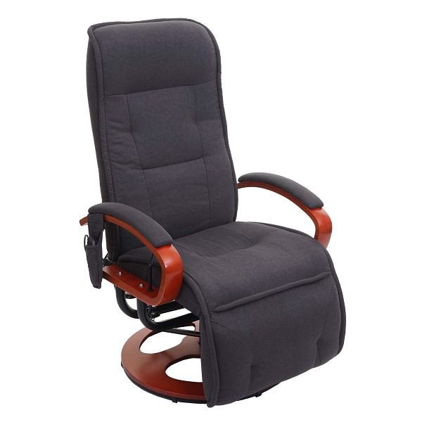 Mendler relaxligstoel ARLES II, relaxstoel massagestoel, MET massagestof/textiel, donkergrijs, 74169
