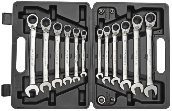 GEDORE rode ringratelsleutelset, met adapters SW8-19mm, 16-delig, 3300060