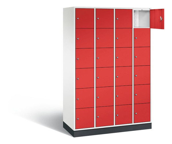 C+P lockerkast Intro, H1950xB1220xD490mm, kleur: verkeerswit / vuurrood, 8670-401 S10152