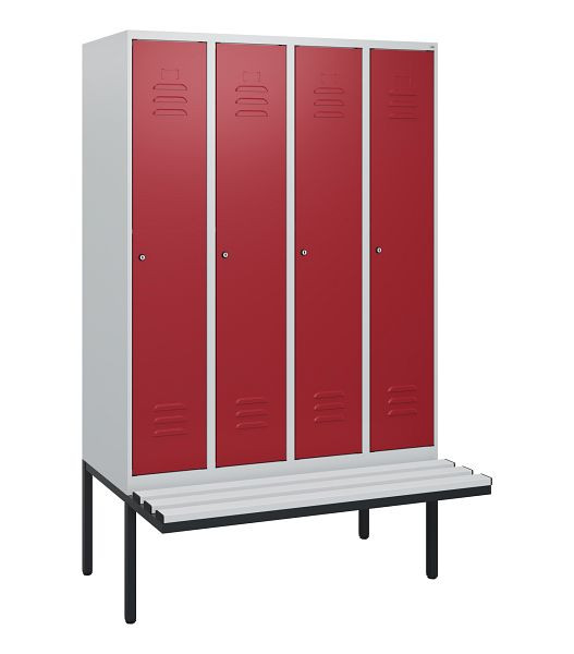 C+P Umkleidespind Classic PLUS, 4 Abteile, 1950x1200x815mm, 7035/3003, Zylinderschlösser, 0800405-40 S10046