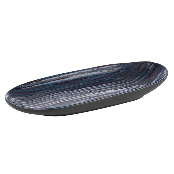 APS bord -LOOPS-, 28 x 13,5 x 4 cm, melamine, binnenkant: decor, donkerblauw, buitenkant: donkergrijs, 85055