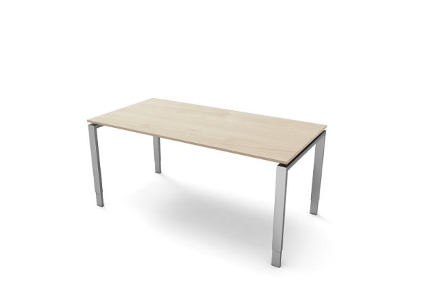 Kerkmann bureau met 4-pootsframe, vorm 5, B 1600 x D 800 x H 680-820 mm, esdoorn, 11413350