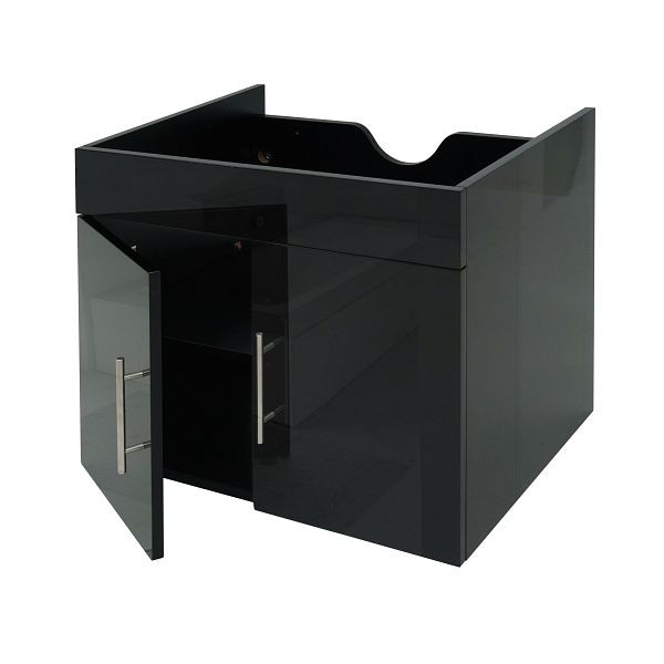 Mendler HWC-D16 badmeubel, badmeubel badmeubel badkamermeubel, hoogglans 60cm, zwart, 62237