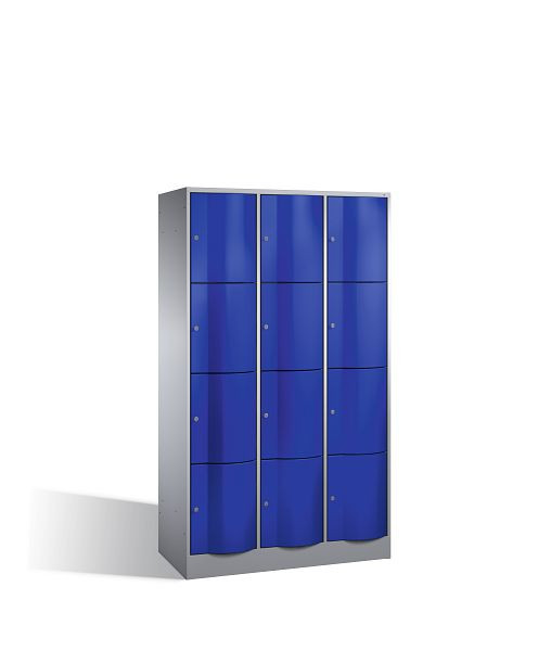 C+P lockerkast Resisto, H1950xB1148xD540mm, kleur: wit aluminium / gentiaanblauw, 8470-372 S10091