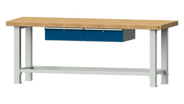 ANKE werkbanken werktafel, model 202 VS, 2250 x 800 x 865 mm, RAL 7035/5010, BMP 65 mm, 320.152