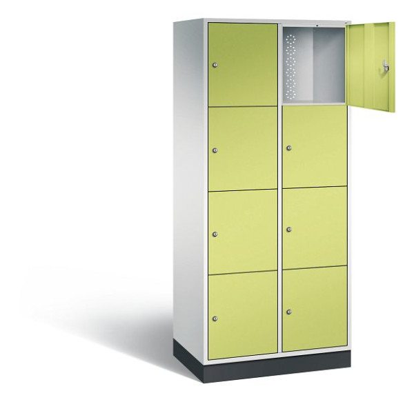 C+P XL lockerkast Intro, H1950xW820xD490mm, kleur: lichtgrijs / virid groen, 8470-202 S10112