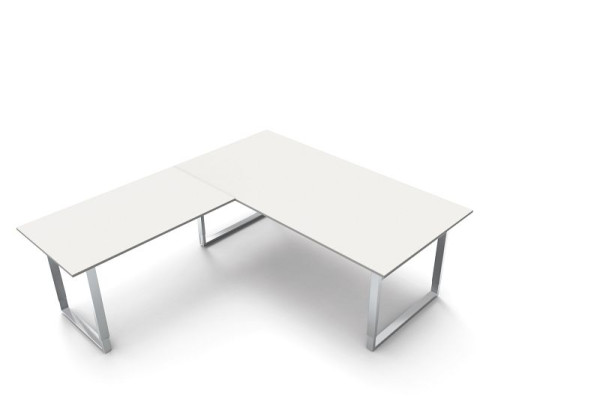 Kerkmann in hoogte verstelbaar bureau extra groot / vergadertafel B 2000 x D 1000 x H 680-820 mm, kleur: wit, 11438510