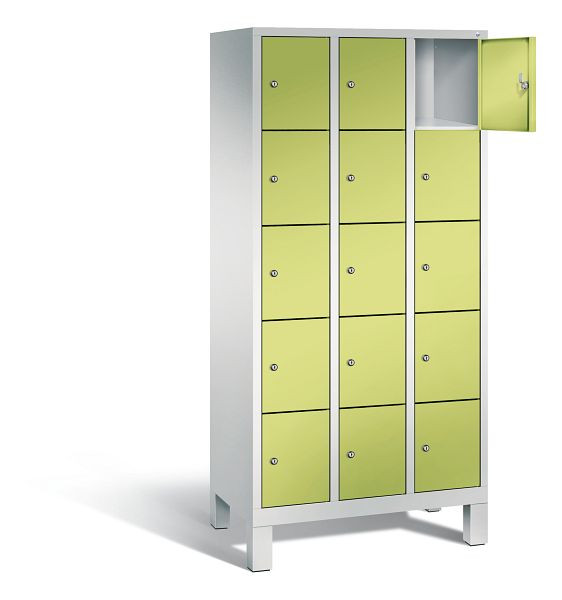 C+P lockerkast Evolo, H1850xB900xD500mm, kleur: lichtgrijs / virid groen, 48010-305 S10042