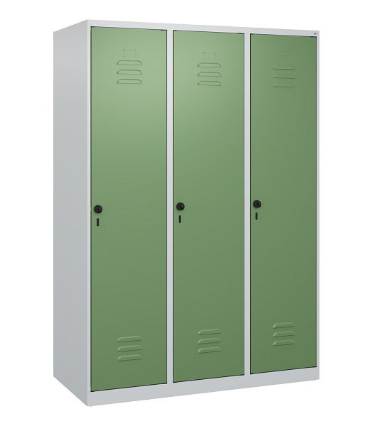 C+P Umkleidespind Classic PLUS, 3 Abteile, 1700x1200x500mm, 7035/6011, Drehriegel, 0800007-32 S10006