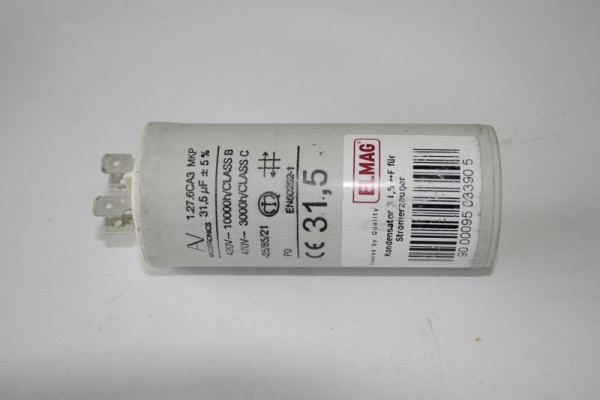 ELMAG condensator 31,5 µF voor stroomgeneratoren, type SEB170X1, SED180DX1 en type SEB (SS) 10000WE met AL S20F, 9503390