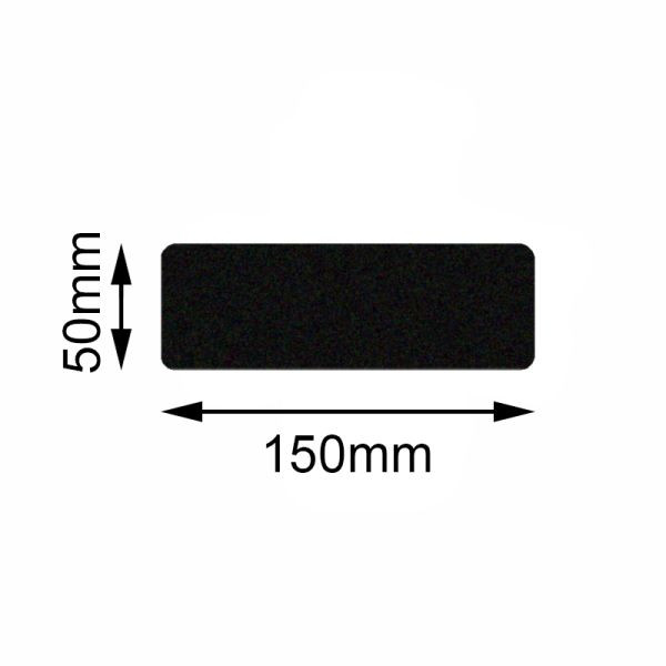 Mehlhose vloermarkering Safety zwart rechthoek 50x150mm, VE: 10 stuks, KSSS1V10
