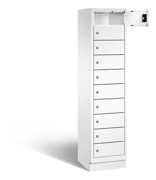 C+P lockerkast Evolo, H1850xB420xD500mm, kleur: verkeerswit, 48020-1210 S10103