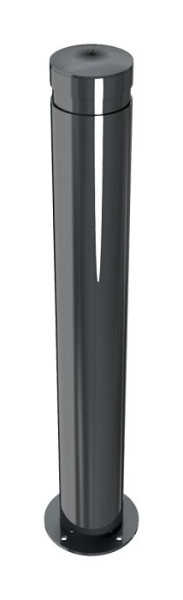 Schake aluminium tuinpaal Ø 120 mm, stationair, voor deuvelbevestiging met voetplaat Ø 180 mm, hoogte boven de grond 900 mm, totale lengte ca. 1200 mm, 40121PB