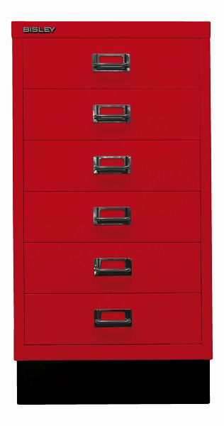 Bisley MultiDrawer™, 29-serie met onderstel, DIN A3, 6 laden, kardinaalrood, L29A36S670