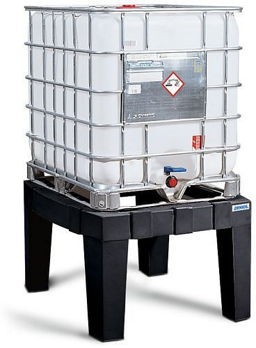 DENIOS lagerblok voor IBC-station van polyethyleen (PE), grijs, 136-140
