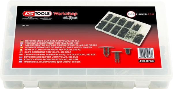 KS Tools bevestigingsclipset voor Volvo, 350 delig, 420.0700