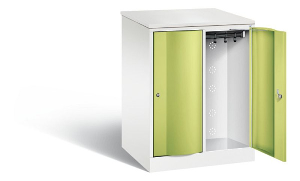 C+P XL lockerkast Resisto, H1077xB772xD640mm, kleur: verkeerswit / virid green, 8271-273 S10071