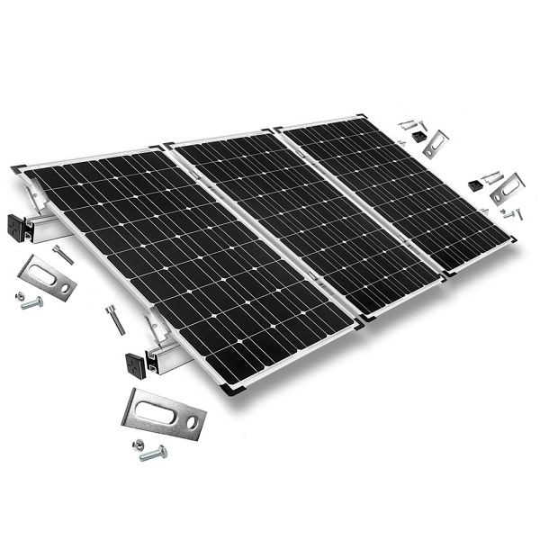 Offgridtec bevestigingsset met stokschroeven voor montage op schuin dak 3 zonnepanelen framehoogte 35mm, 8-01-013765-006