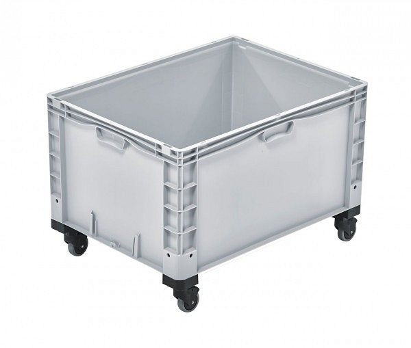 ALPHA Eurocontainer gesloten 800x600x420 mm met wielen, 2597-GR