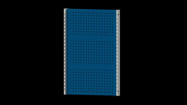 ANKE werkbanken basisstructuur systeemopbouw, 803 x 107 x 1200 mm, RAL 7035/5010, 3 x geperforeerde wandhoogte 400 mm, 340.348