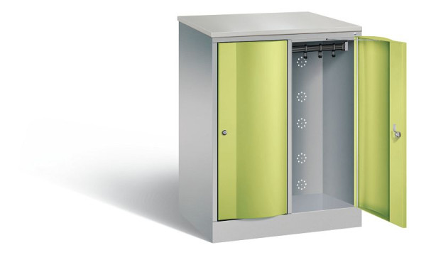 C+P garderobekast Resisto, H1077xB772xD540mm, kleur: wit aluminium / virid green, 8271-272 S10087