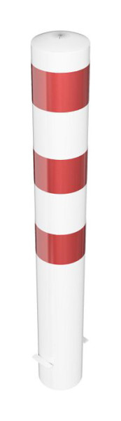Schake stalen buispaal Ø 152 x 3,2 mm stationair om in beton te plaatsen, thermisch verzinkt / wit gecoat, thermisch verzinkt, totale lengte: 1200 mm, 40150B