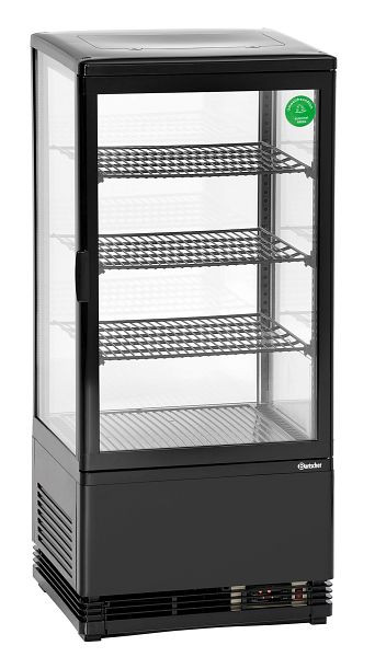 Bartscher mini-koelvitrine 78 l, zwart, 700277G