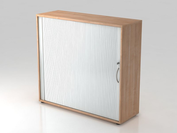 Hammerbacher rolluikkast horizontaal, 3OH 120cm booggreep walnoot/zilver, 120x40x110 cm (BxDxH), V1733S/N/S/BM