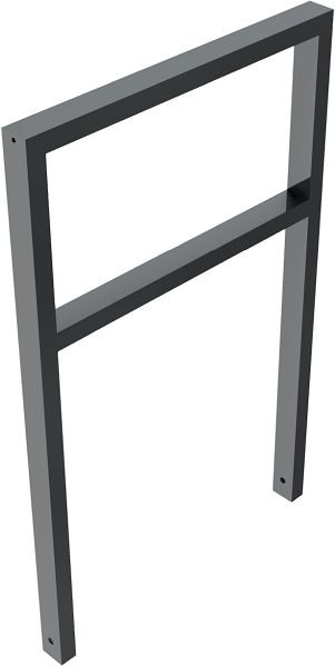 Schake leunbeugel van rechthoekige staalbuis, 60 x 40 mm, met dwarsbalk, totale breedte: 750 mm, thermisch verzinkt en gecoat DB 703, 457_075B