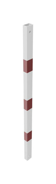 Schake beschermrailing, stalen buis 70 x 70 mm, dwarsbalk van stalen buis, buislengte: 1300 mm, thermisch verzinkt en wit gecoat, 4213B
