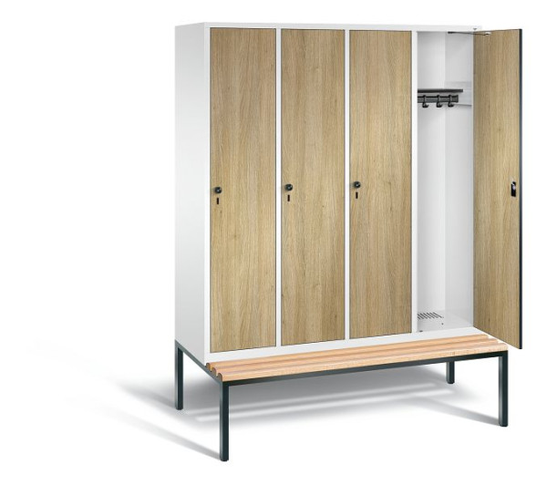 C+P garderobe Evolo, H2090xB1590xD815mm, kleur: verkeerswit / decor eiken Sereno, 48050-42 S10295