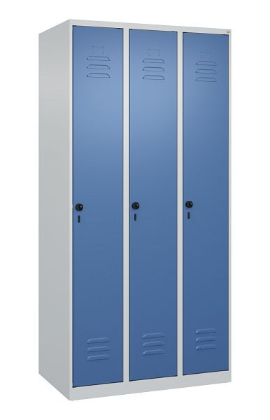 C+P luierkluis Classic PLUS, 3 vakken, 1850x900x500mm, 7035/5023, veiligheidsdraaigrendel, 080000-30 S10005