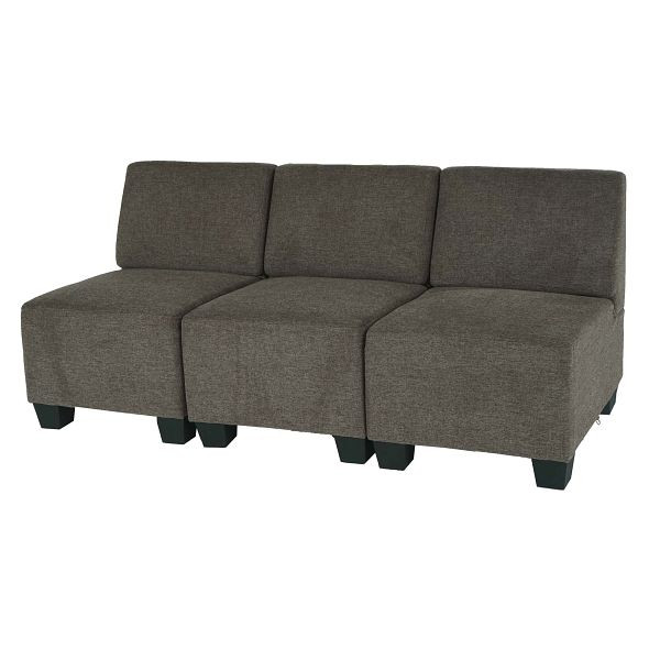 Mendler Modular 3-zits bank Couch Lyon, stof/textiel, bruin, zonder armleuningen, 3x75615