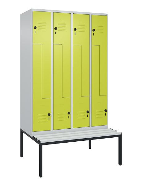 C+P Z-Spind Classic PLUS, met onderbank, 8 vakken, 2120x1200x815mm, 7035/0024, draaigrendel, 0800537-408 S10040