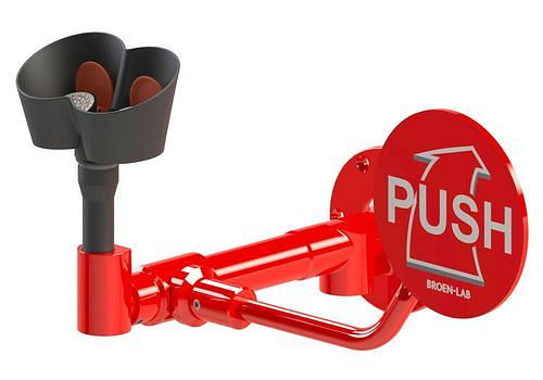 B-SAFETY oogdouche met 2 douchekoppen 45°, rood, wandmontage, DVGW, 306254